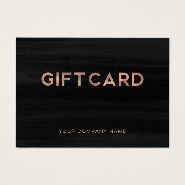 Modern Glam Black och Ro Guld | Presentkort Visitkort (Framsidan)
