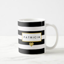Modern Glam Black Rand Metallic Guld eart