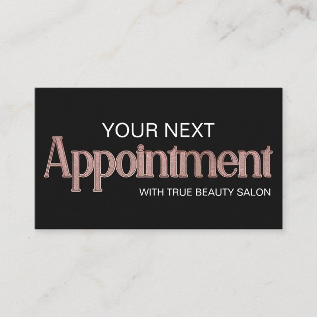 Modern Glam Black Ro Guld Glitter Typografi Tidsbeställning Kort (Framsida)