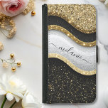 Modern Glam Black White Guld Glitter Namn Plånboksfodral För Samsung Galaxy S5<br><div class="desc">Den här sofistikerade designen har en elegant svart och vit vinkar accent med lyxigt guld glitter och skapar chic och contemporary. Personlig med ditt namn, den här snyggten fodral erbjuder inte bara ett utmärkt skydd för din iPhone utan tillför också en smula elegans och individualitet. Perfekt för dem som kärlek...</div>