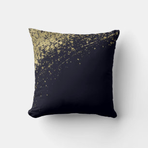 Modern Glam, blått och Guld-glödfärg Kudde