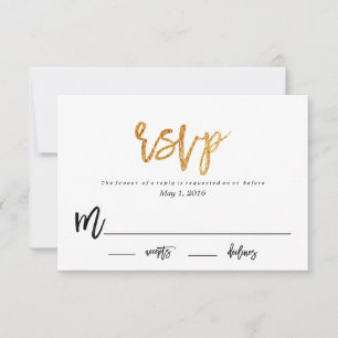 MODERN GLAM BRÖLLLOPSKORT för RSVP-svar OSA Kort