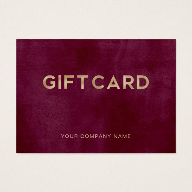 Modern Glam Burgundy och Guld | Presentkort Visitkort (Framsidan)