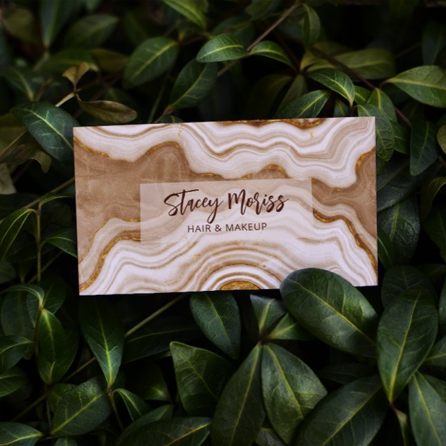 Modern Glam Chic Abstrakt Agate QR-kod Visitkort (Skapare uppladdad)