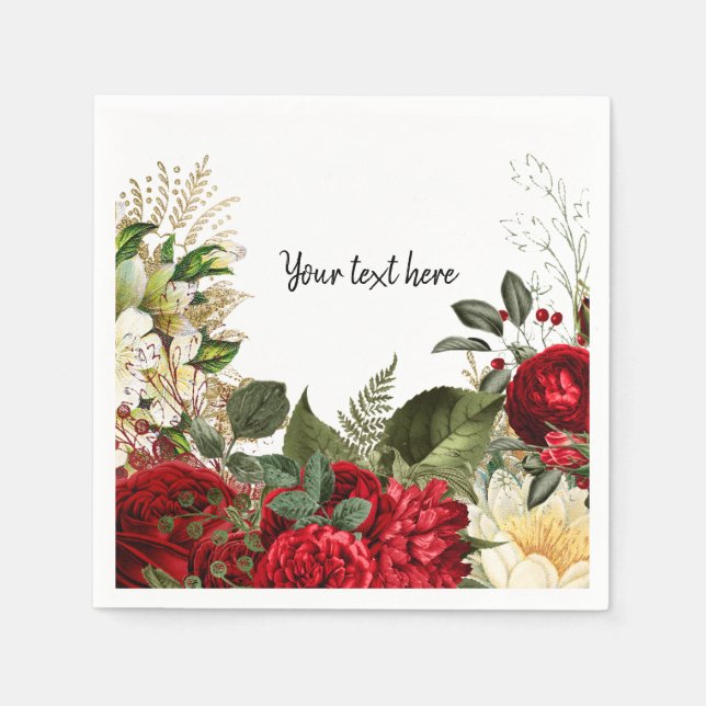 Modern Glam Chic Flowers for tillfällen Pappersservett (Framsidan)