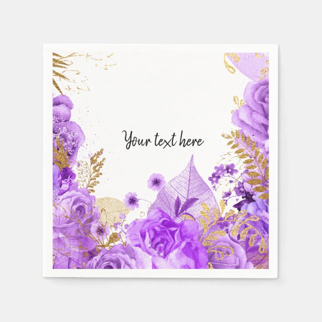 Modern Glam Chic Flowers for tillfällen Pappersservett (Framsidan)