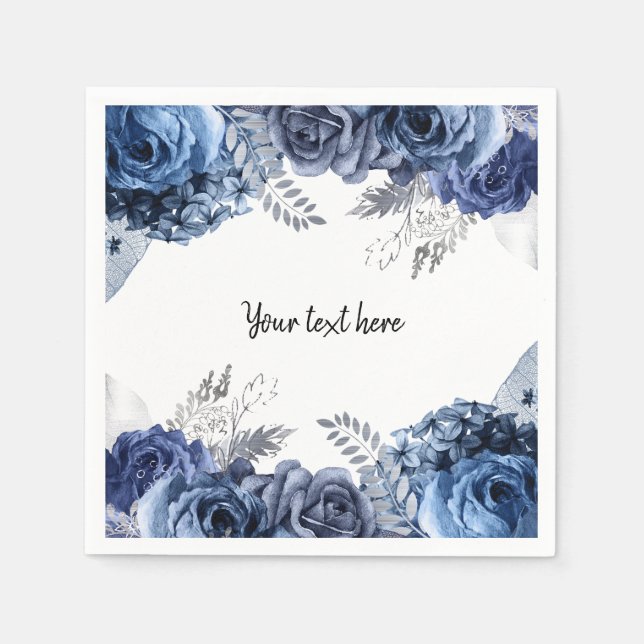 Modern Glam Chic Flowers for tillfällen Pappersservett (Framsidan)
