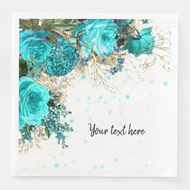 Modern Glam Chic Flowers for tillfällen Pappersservett (Framsida)