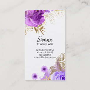 Modern Glam Chic Flowers Visitkort
