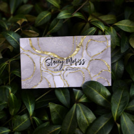 Modern Glam Chic Guld Abstrakt Cute Script Visitkort