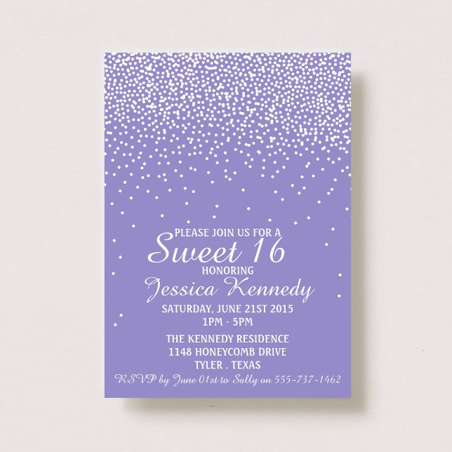 Modern Glam Confetti Sweet 16 Birthday Inbjudningar (Skapare uppladdad)