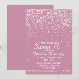 Modern Glam Confetti Sweet 16 Birthday Inbjudningar