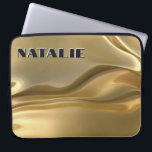 Modern Glam Gold Foil Monogram Laptop Fodral<br><div class="desc">Denna unika laptop sleeve fodral har en bakgrund med tredimensionell flytande folie av guld. Den utstrålar glamor! Lägg till ett namn för att anpassa det. Gör en underbar gåva. Skapat av Farmhouse Press.</div>