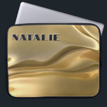 Modern Glam Gold Foil Monogram Laptop Fodral<br><div class="desc">Denna unika laptop sleeve fodral har en bakgrund med tredimensionell flytande folie av guld. Den utstrålar glamor! Lägg till ett namn för att anpassa det. Gör en underbar gåva. Skapat av Farmhouse Press.</div>