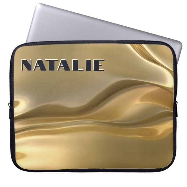 Modern Glam Gold Foil Monogram Laptop Fodral (Framsidan)