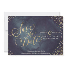 Modern glam guld glitter kalligrafi spara datum