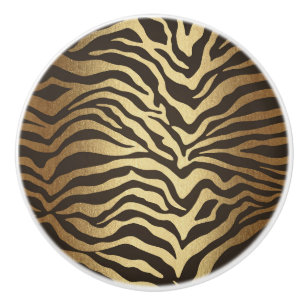 Modern Glam Guld i zebra tryck Knopp