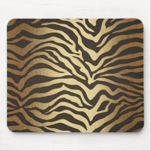 Modern Glam Guld i zebra tryck Musmatta