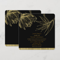 Modern Glam Guld & Svart Tropisk Botanisk Blommig