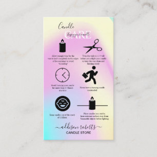 Modern Glam Iridescent Gnistra Candle Care Visitkort