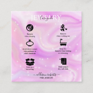 Modern Glam Iridescent Gnistra Jewelry Care Squ Fyrkantigt Visitkort
