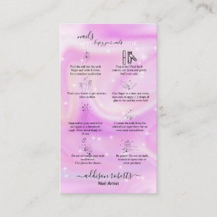 Modern Glam Iridescent Nagel Application Guide B Visitkort