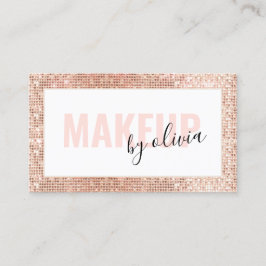 Modern Glam Makeup Artist Ro Guld Visitkort