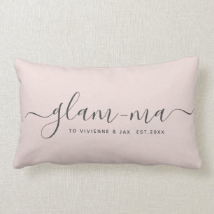 Modern Glam-morsa Chic Script Roligt Rosa Grandm Lumbarkudde