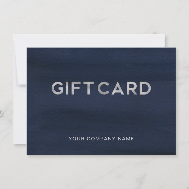 Modern Glam Navy Blue och Silver | Presentkort (Framsida)
