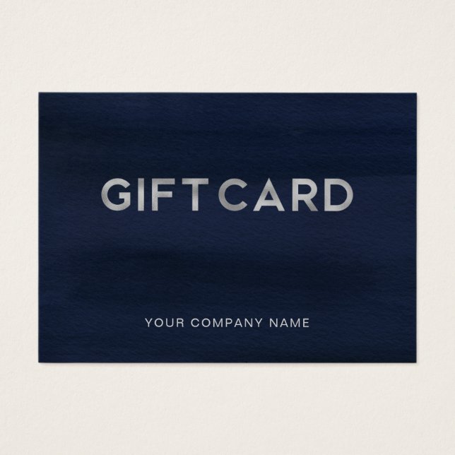 Modern Glam Navy Blue och Silver | Presentkort Visitkort (Framsidan)