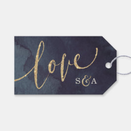 Modern glam night faux guld glitter calligraphy presentetikett