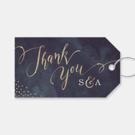 Modern glam night faux guld glitter calligraphy presentetikett