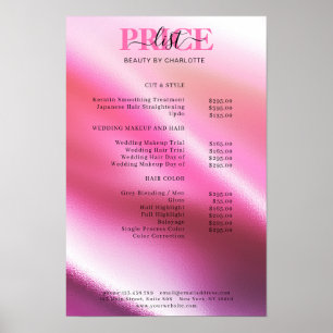 Modern Glam Prislista Affisch