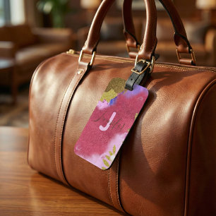 Modern Glam Rosa Guld Falsk Glitter Abstrakt Bagagebricka