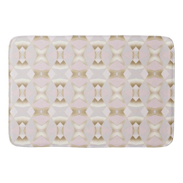 Modern Glam Rosa Guld Kaleidoscope Geometric Badrumsmatta (Framsidan)