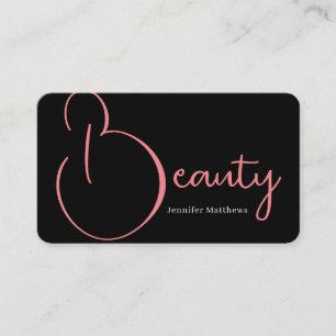 Modern glam rosa neon skönhetskript logotyp qkod visitkort