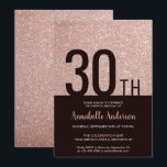 Modern Glam Rosa ros Guld Gnistra 30års födelsedag Inbjudningar<br><div class="desc">Gratulera till födelsedagsfirandet med den här Modern Glam Snyggt Rosa ros Glitter Guld,  Gnistra Birthday Card-inbjudan.</div>