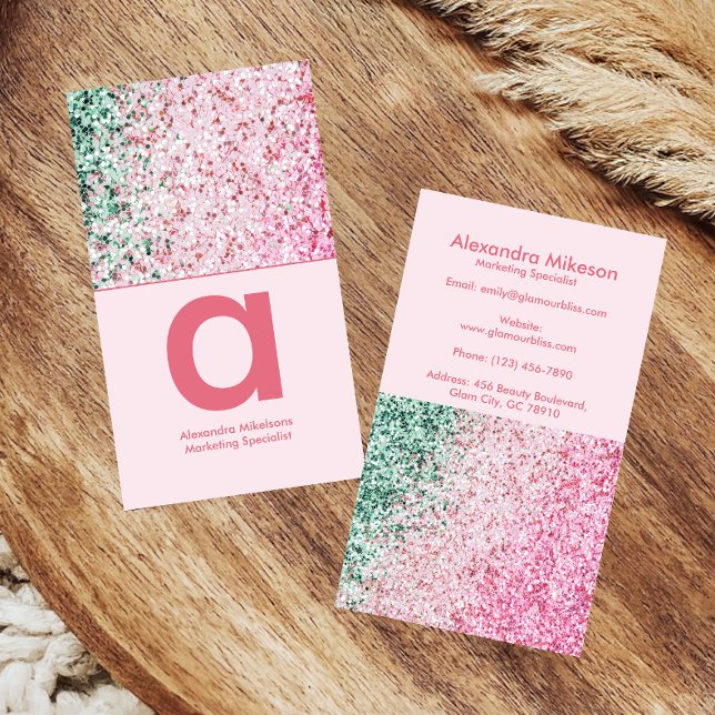 Modern Glam Rosa Varumärke Visitkort (Skapare uppladdad)