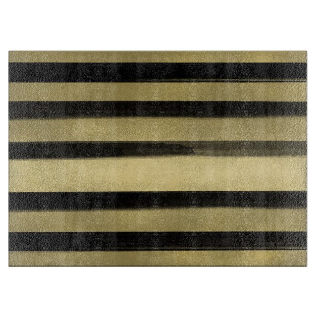Modern Glam Svart & Guld Penseldrag Rand Chic (Framsidan)