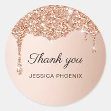 Modern Glamor Glitter Classic Round Sticker
