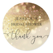 Modern Glamor Glitter Classic Round Sticker