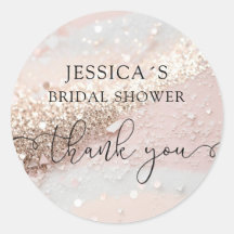 Modern Glamor Glitter Classic Round Sticker