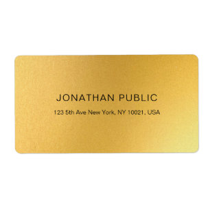 Modern Glamor Guld Plain Elegant Golden Shipping Fraktsedel