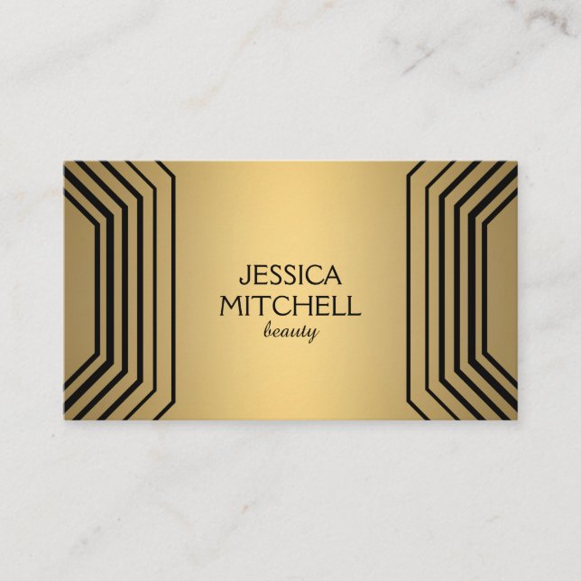 Modern glamor i Guld Beauty, Makeup, Boutique Visitkort (Framsida)
