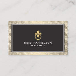 Modern Glamor Realtor, Real Gods Guld/Black Visitkort