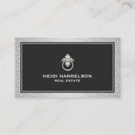 Modern Glamor Realtor, Real Gods Silver/Black Visitkort