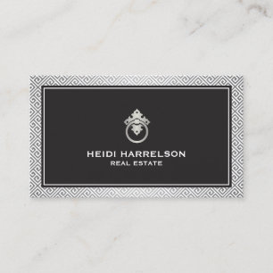 Modern Glamor Realtor, Real Gods Silver/Black Visitkort
