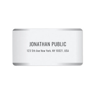 Modern glamoral mall för Faux Silver Professionell Adressetikett