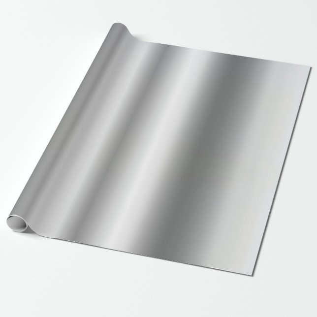 Modern glamoral mall Metallic look Silver Presentpapper (Utrullad)