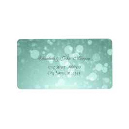 Modern glamoral Snyggt Mint Greenl,Bokeh Adressetikett